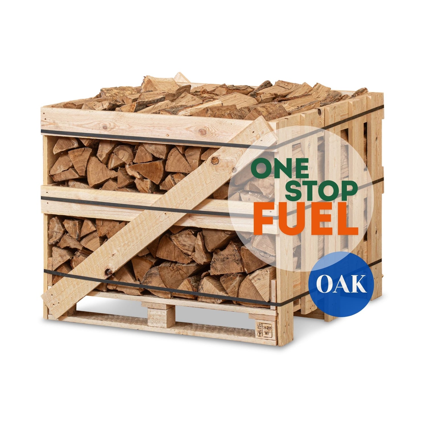 OAK Firewood 1m³ - 440kg Kiln Dried (4 Row) Crate