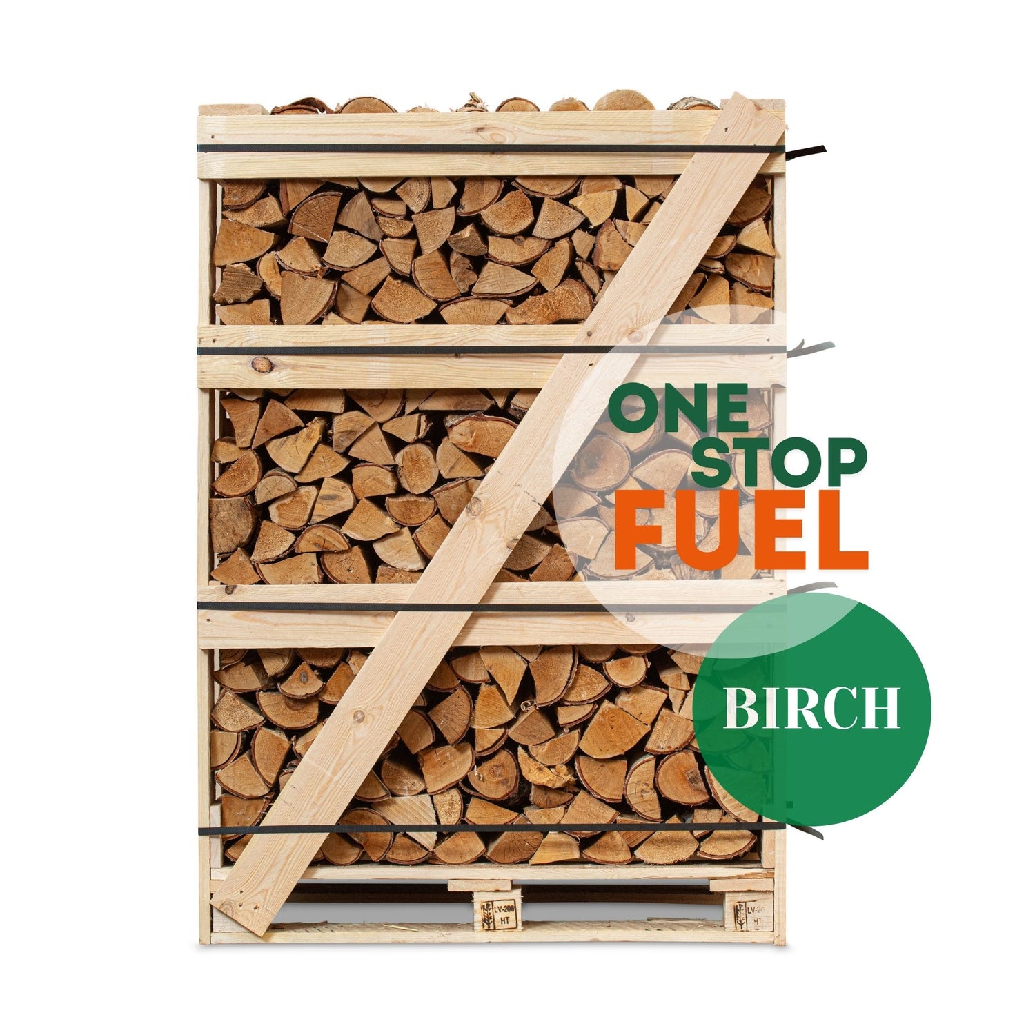 Hardwood Firewood 1.85m³ - 800kg Kiln Dried (4 Row) Crate
