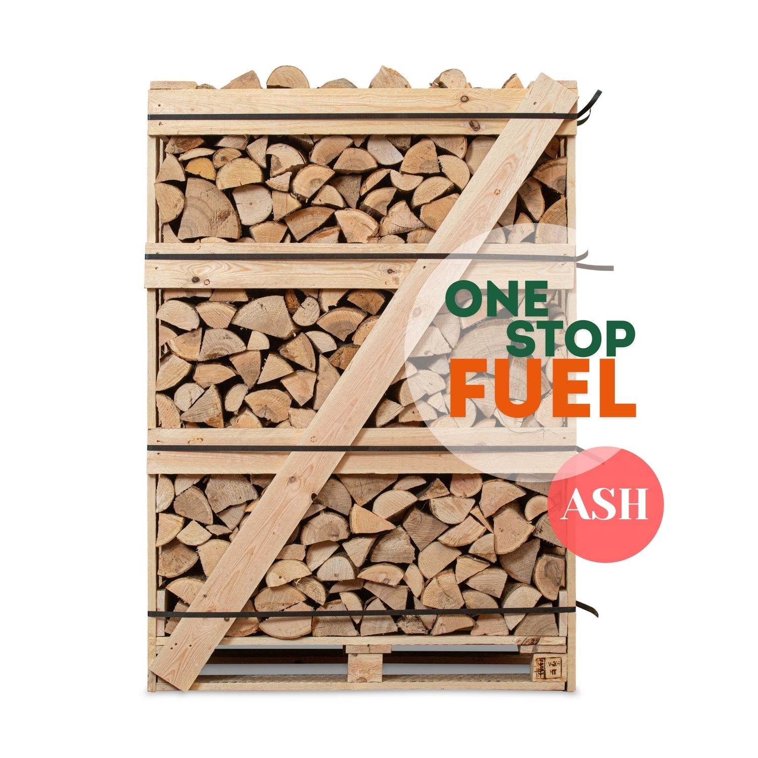 ASH Firewood 1.85m³ - 840kg Kiln Dried (4 Row) Crate