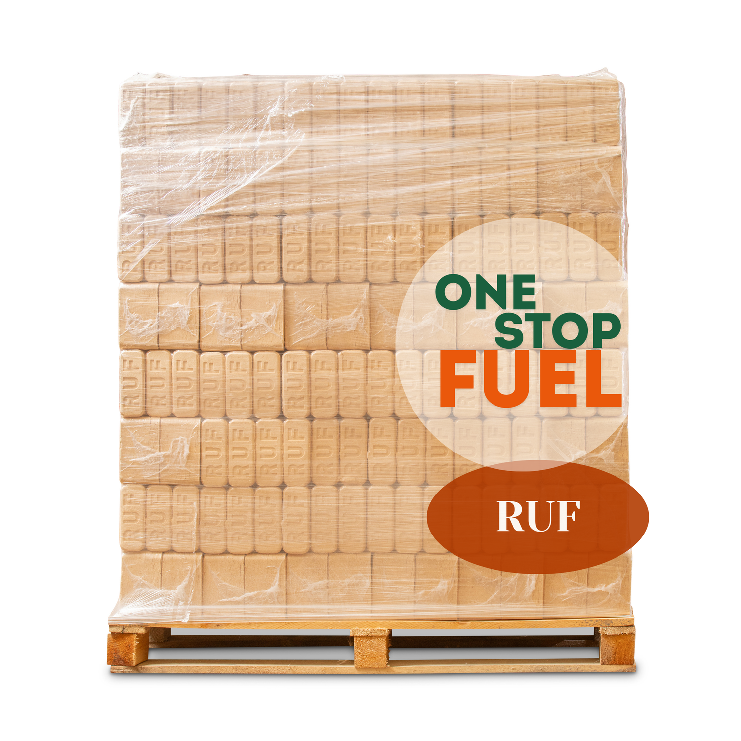 RUF Premium Wood Briquettes – 96 Packs per Pallet (1 Tonne, Mixed Sawdust)