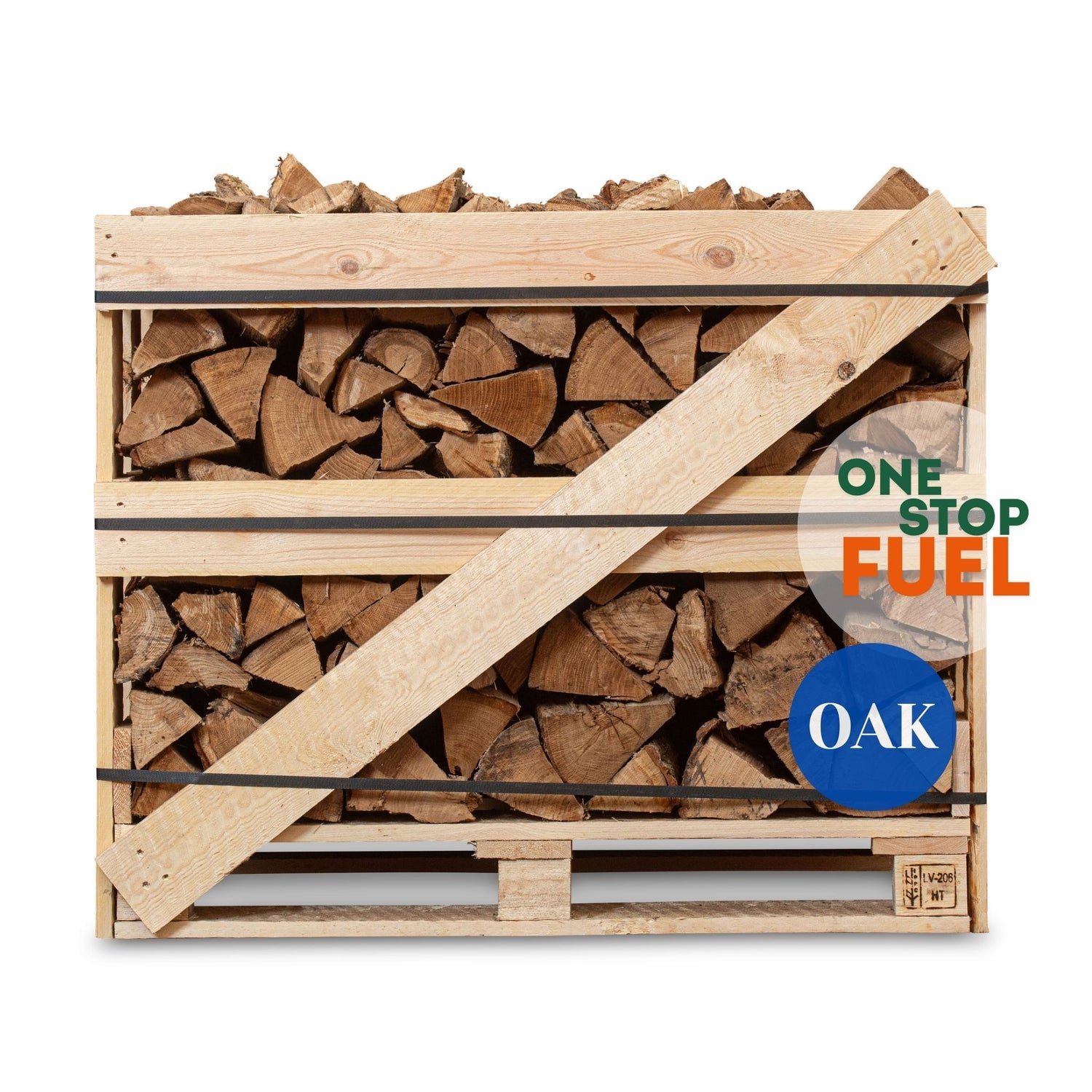 OAK Firewood 1m³ - 440kg Kiln Dried (4 Row) Crate