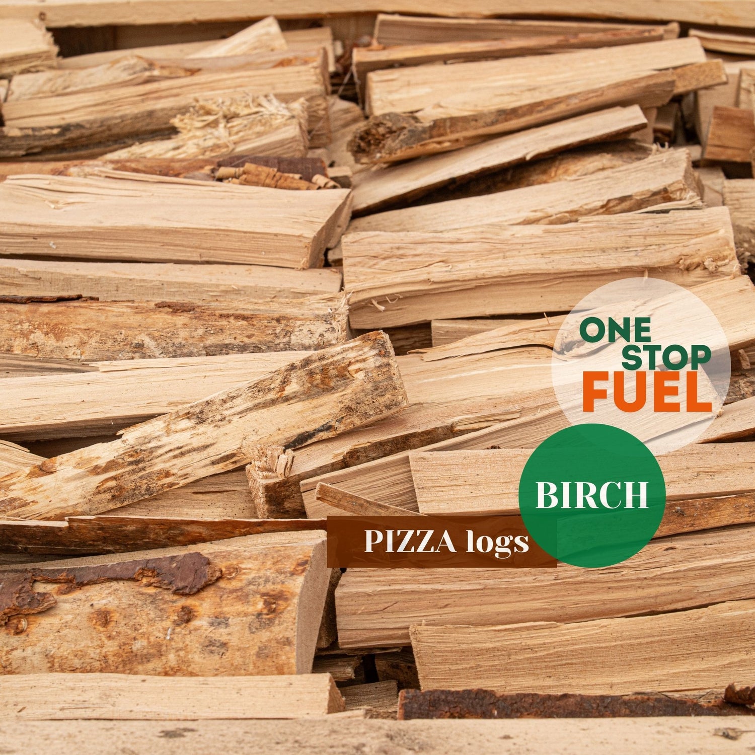 Hardwood Pizza logs Firewood 1.5m³ - 450kg Kiln Dried (4 Row) Crate