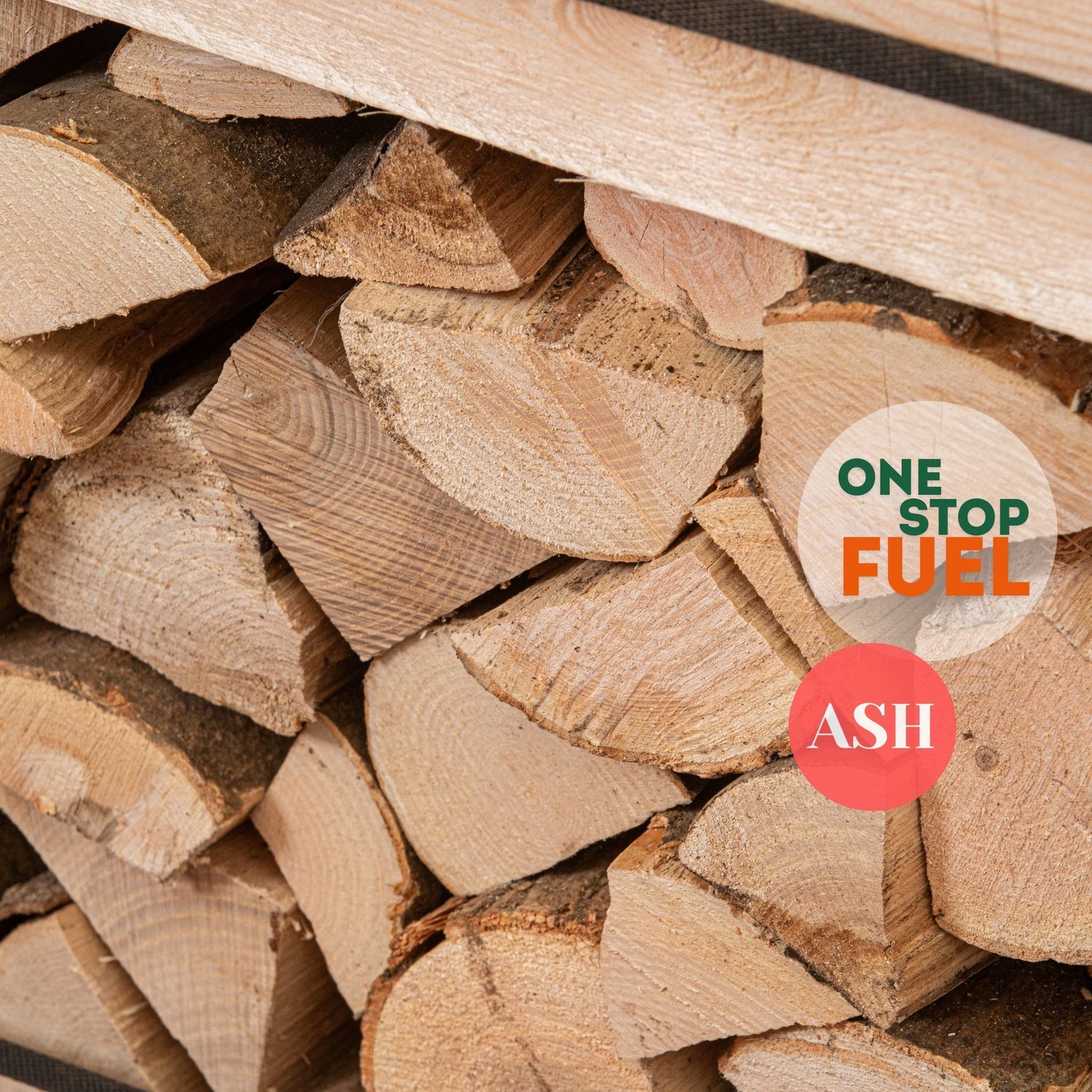 ASH Firewood 1.85m³ - 840kg Kiln Dried (4 Row) Crate
