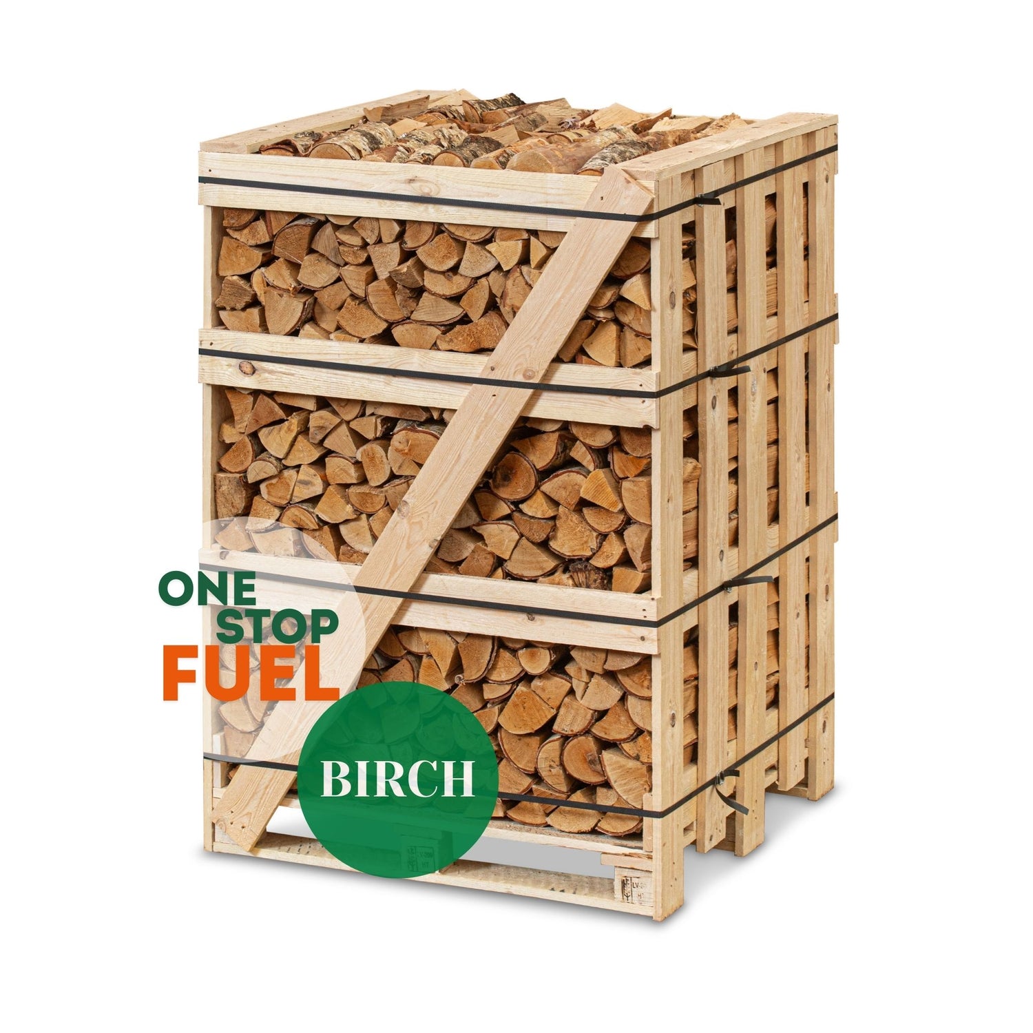 Hardwood Firewood 1.85m³ - 800kg Kiln Dried (4 Row) Crate