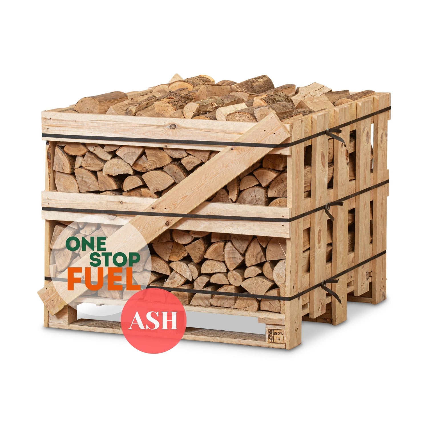 ASH Firewood 1m³ - 440kg Kiln Dried (4 Row) Crate