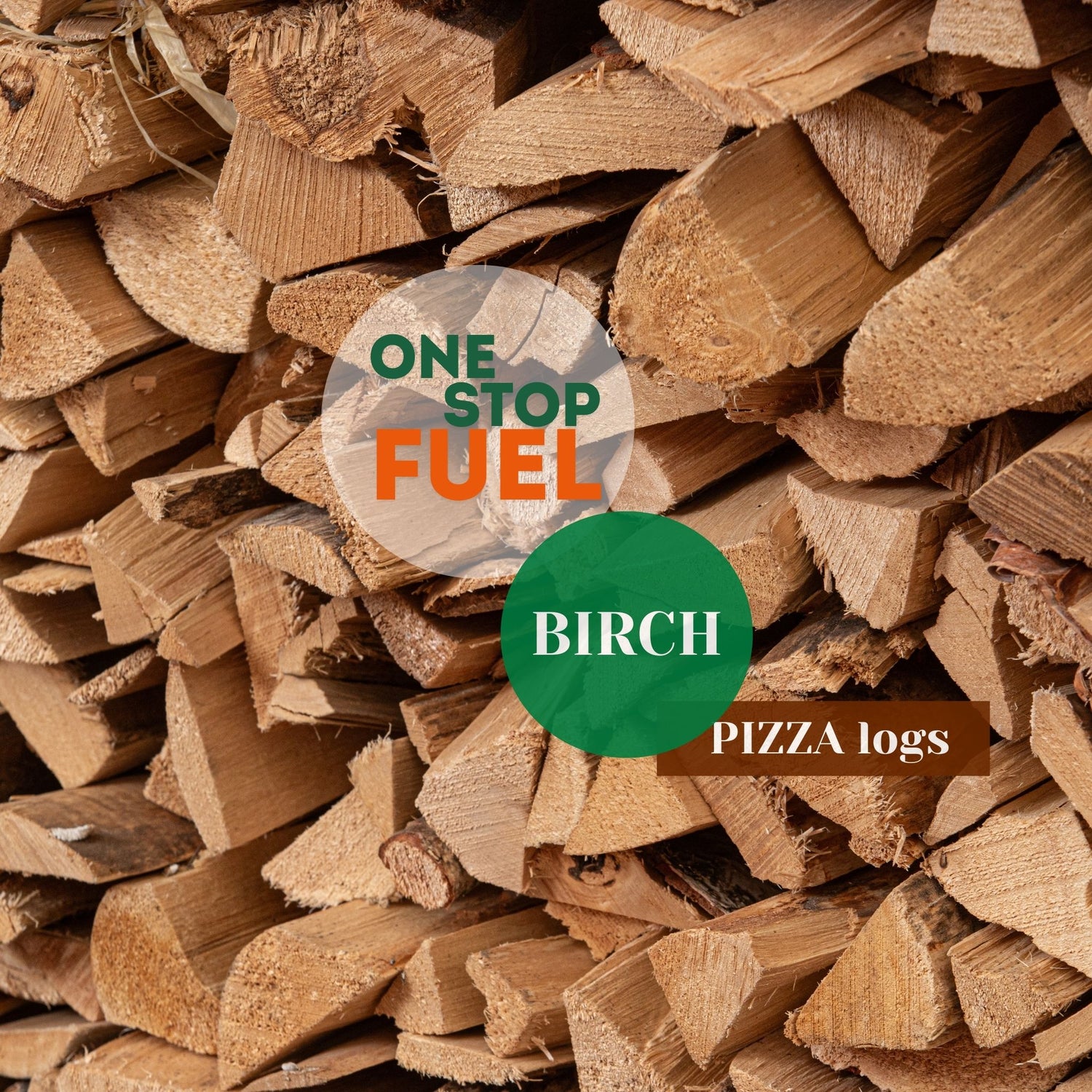 Hardwood Pizza logs Firewood 1.5m³ - 450kg Kiln Dried (4 Row) Crate