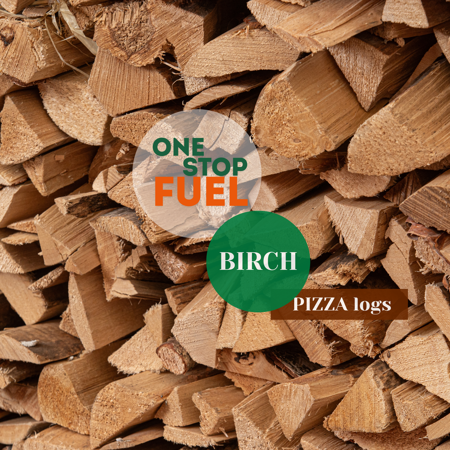 Hardwood Pizza logs Firewood 1.5m³ - 450kg Kiln Dried (4 Row) Crate