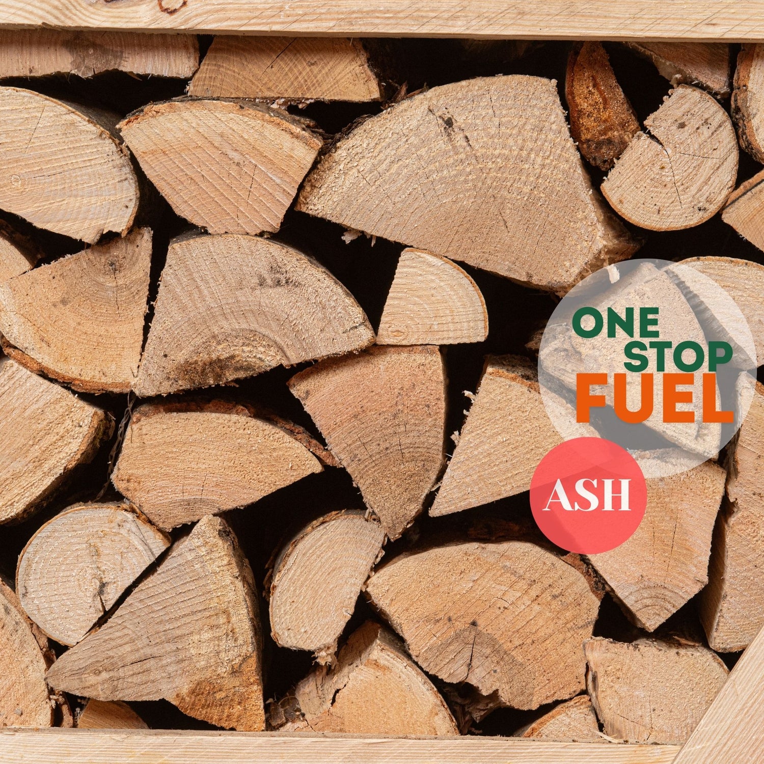 ASH Firewood 1.85m³ - 840kg Kiln Dried (4 Row) Crate