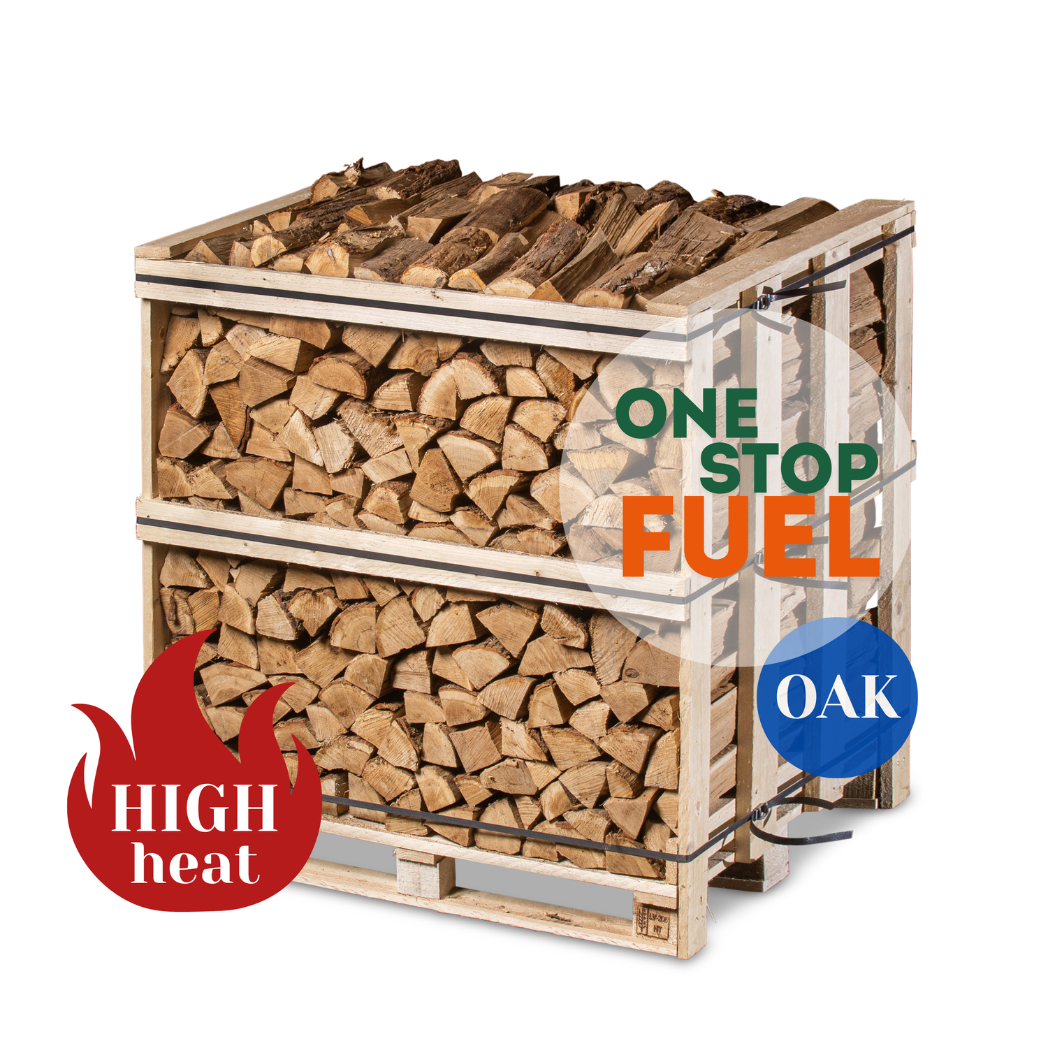 Premium OAK Firewood 1.2M (3-rows) - 480kg crate