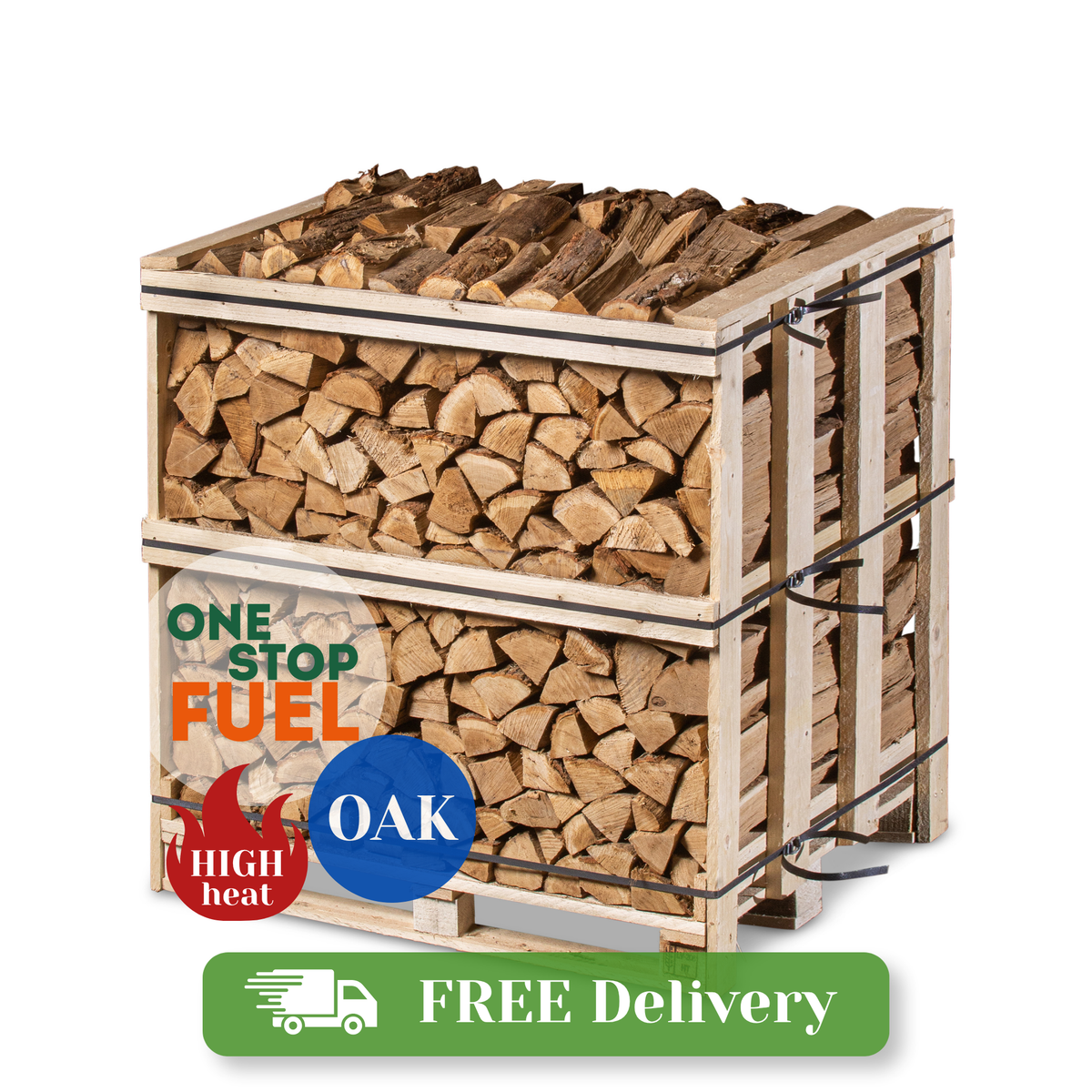 Premium oak firewood crate with free delivery