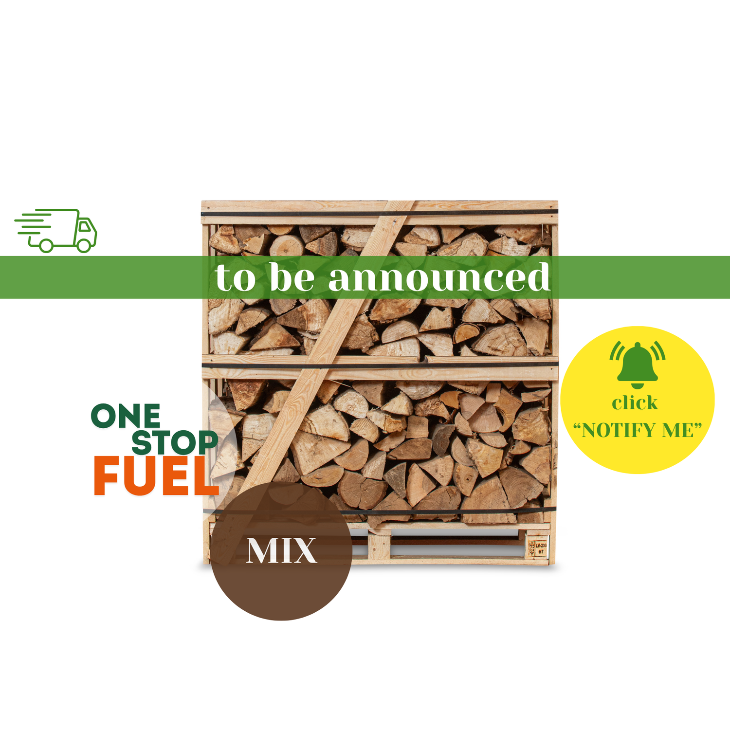 Premium MIX Firewood 1.2M (3-rows) - 380kg crate