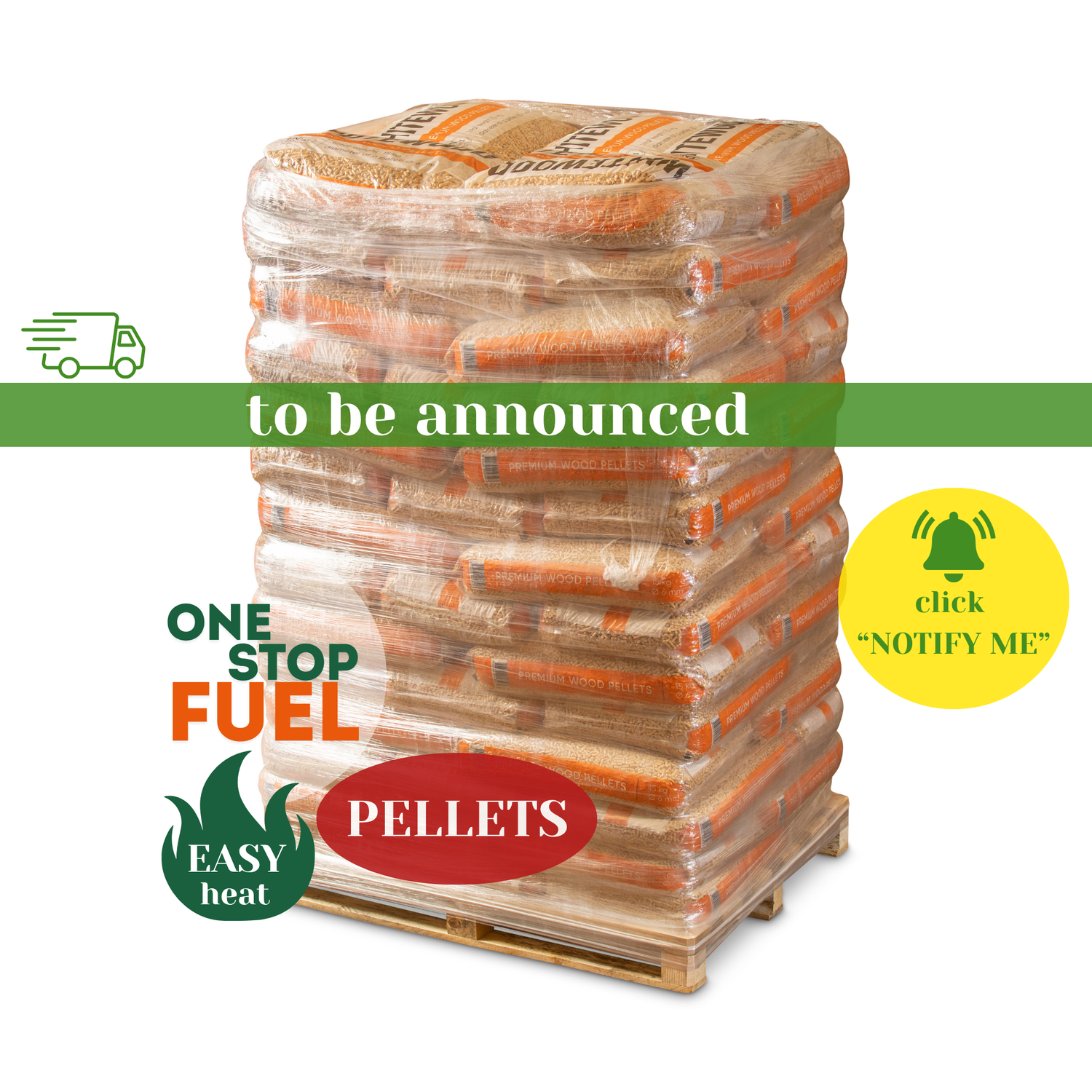 Premium Wood Heating Pellets – 70 x 15kg Bags (ENplus A1, 6mm)