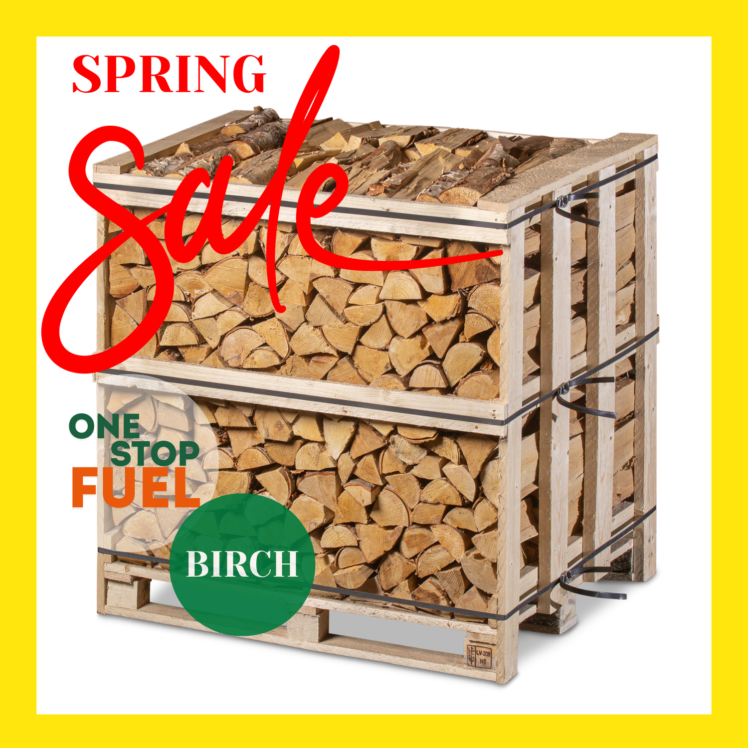 Premium BIRCH Firewood 1.2M (3-rows) - 460kg crate
