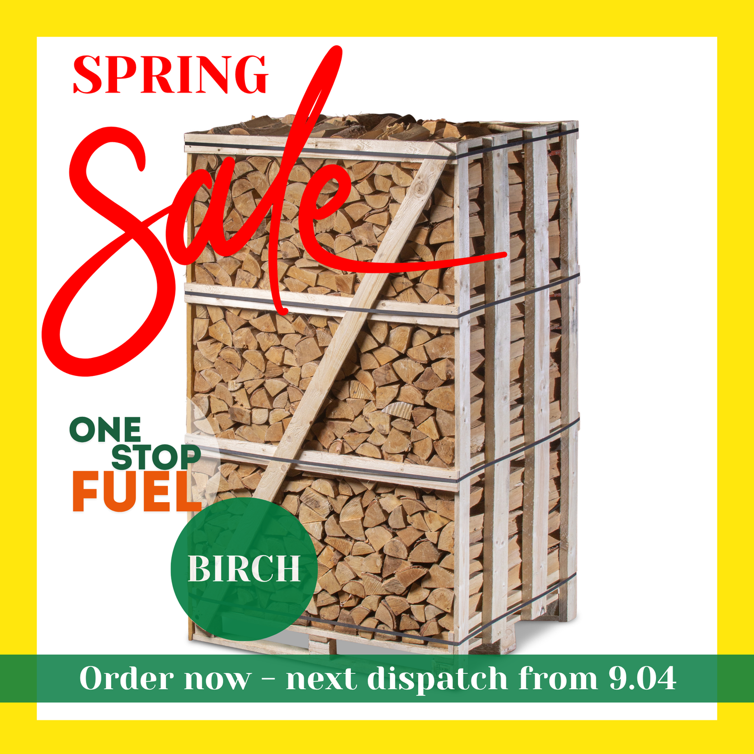 Premium BIRCH Firewood 2M (3-rows) - 880kg crate