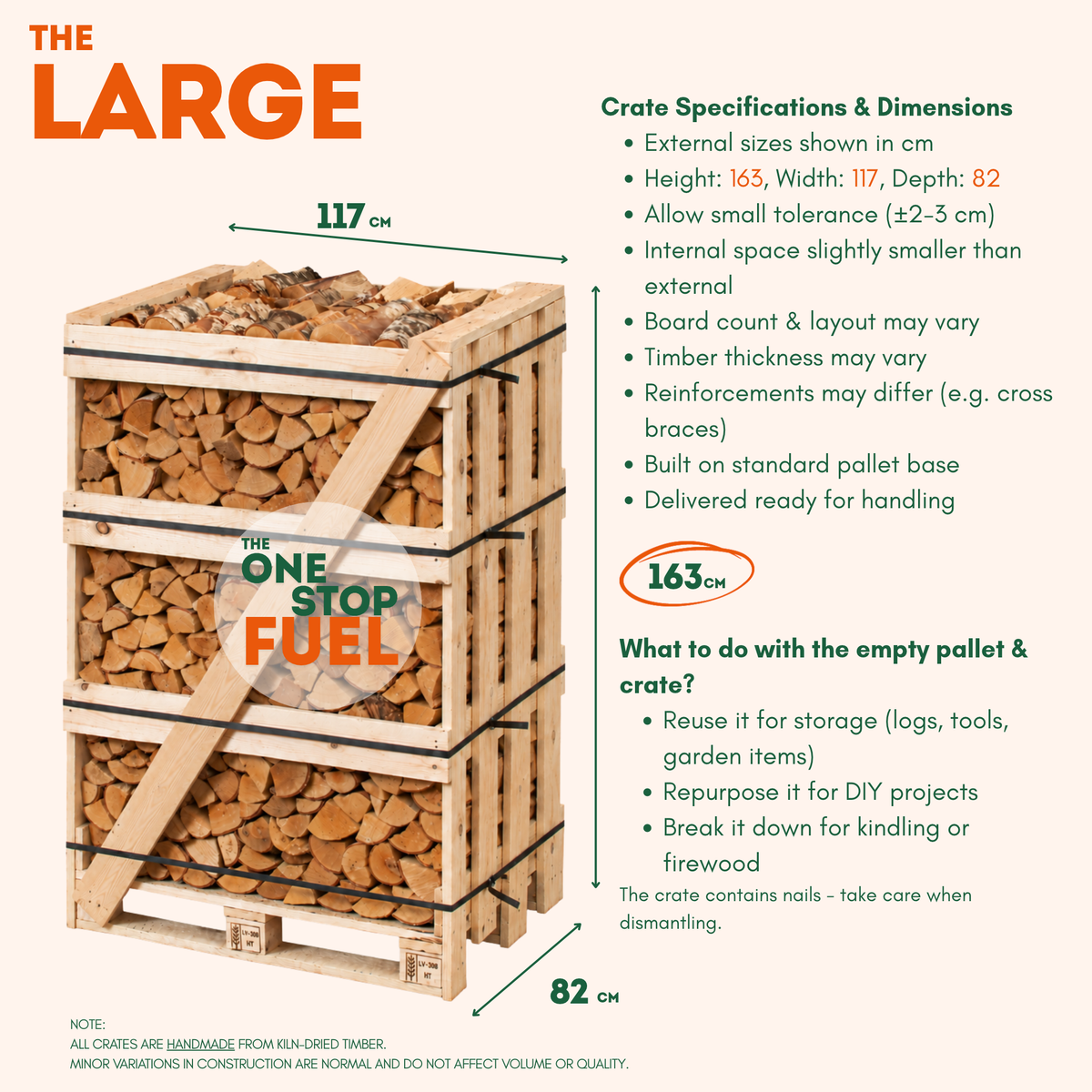 LARGE Crates - Kiln Dried Firewood
