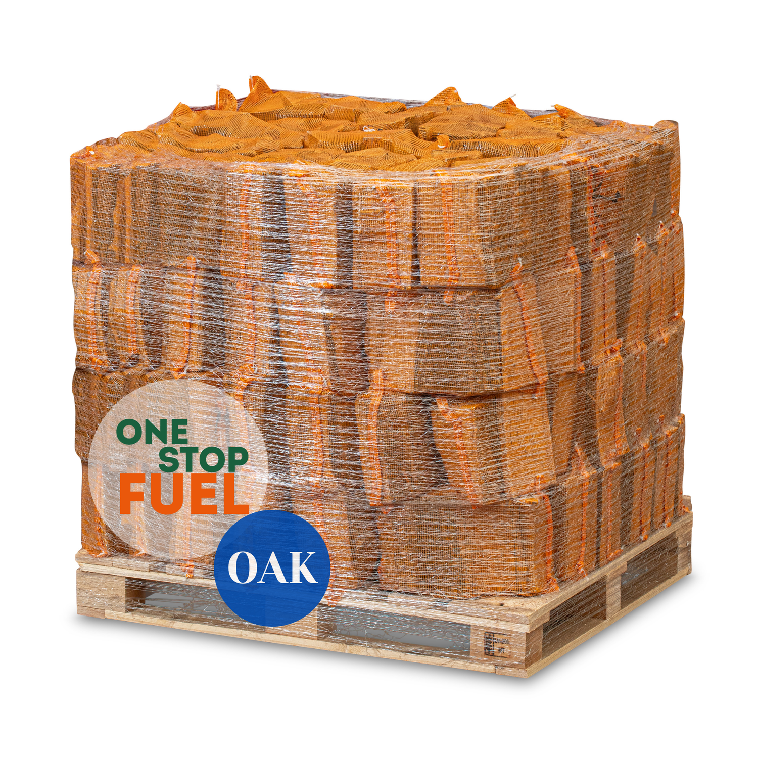 OAK Firewood BAGS 1.6m³/600kg (60 x 22L/10kg Bags)