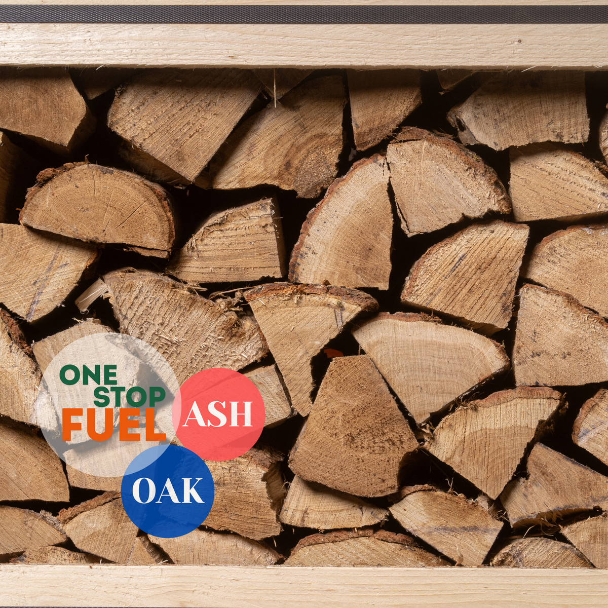 Split kiln-dried hardwood logs