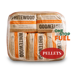 Premium heating pellet packaging detail with sealed bags for easy storage and handling - The OneStopFuel Ireland