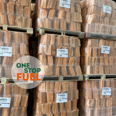 Full pallets of kiln died birch logs packed in net bags and stored ready for delivery The OneStopFuel
