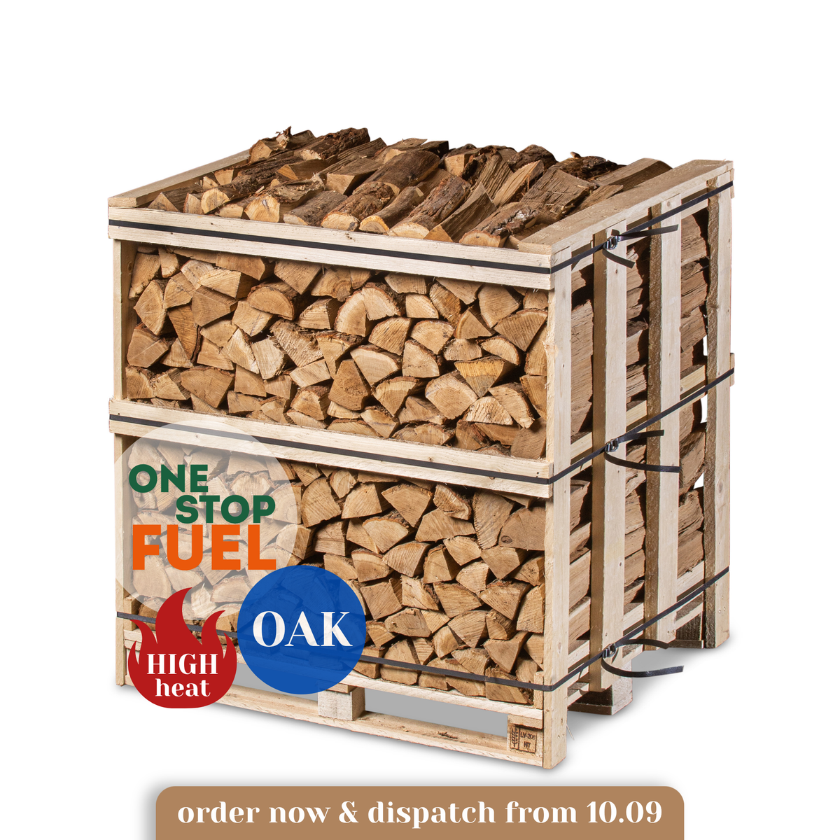 Premium OAK Firewood 1.2M (3-rows) - 480kg crate