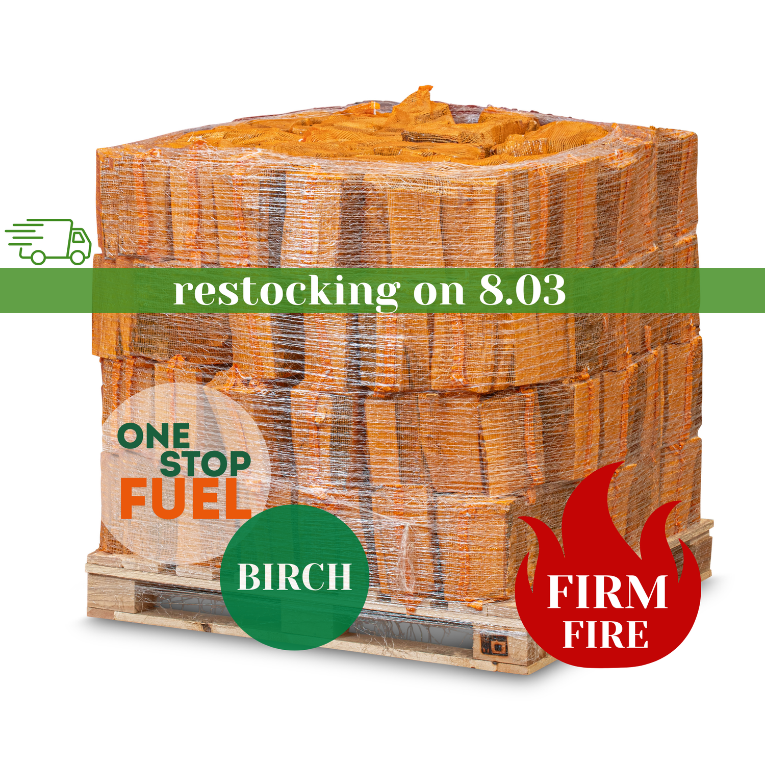 HARDWOOD Firewood Bags 1.6m³/480kg (60 x 22L/8kg Bags)