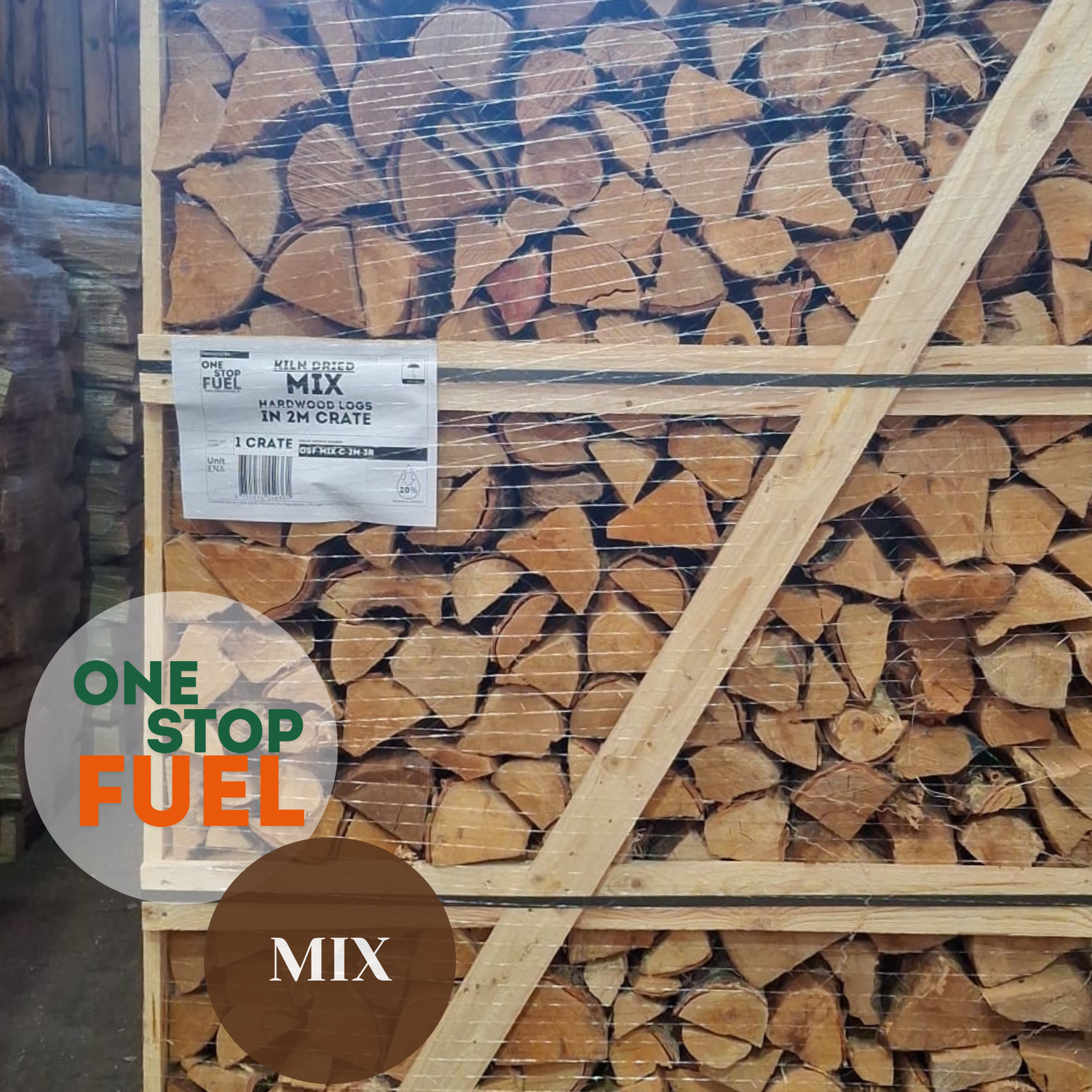 Premium MIX Firewood 2M (3-rows) - 920kg crate