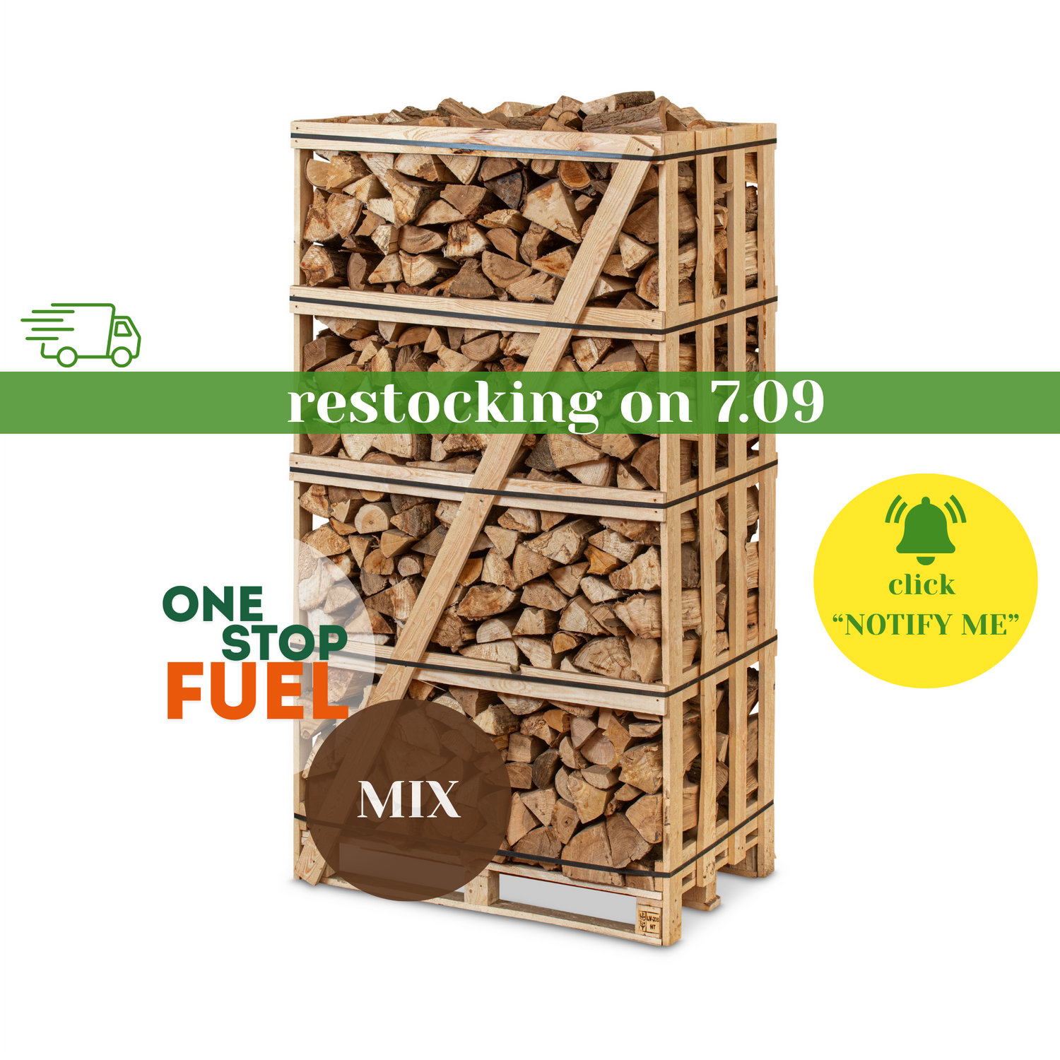 Premium MIX Firewood 2M (3-rows) - 920kg crate