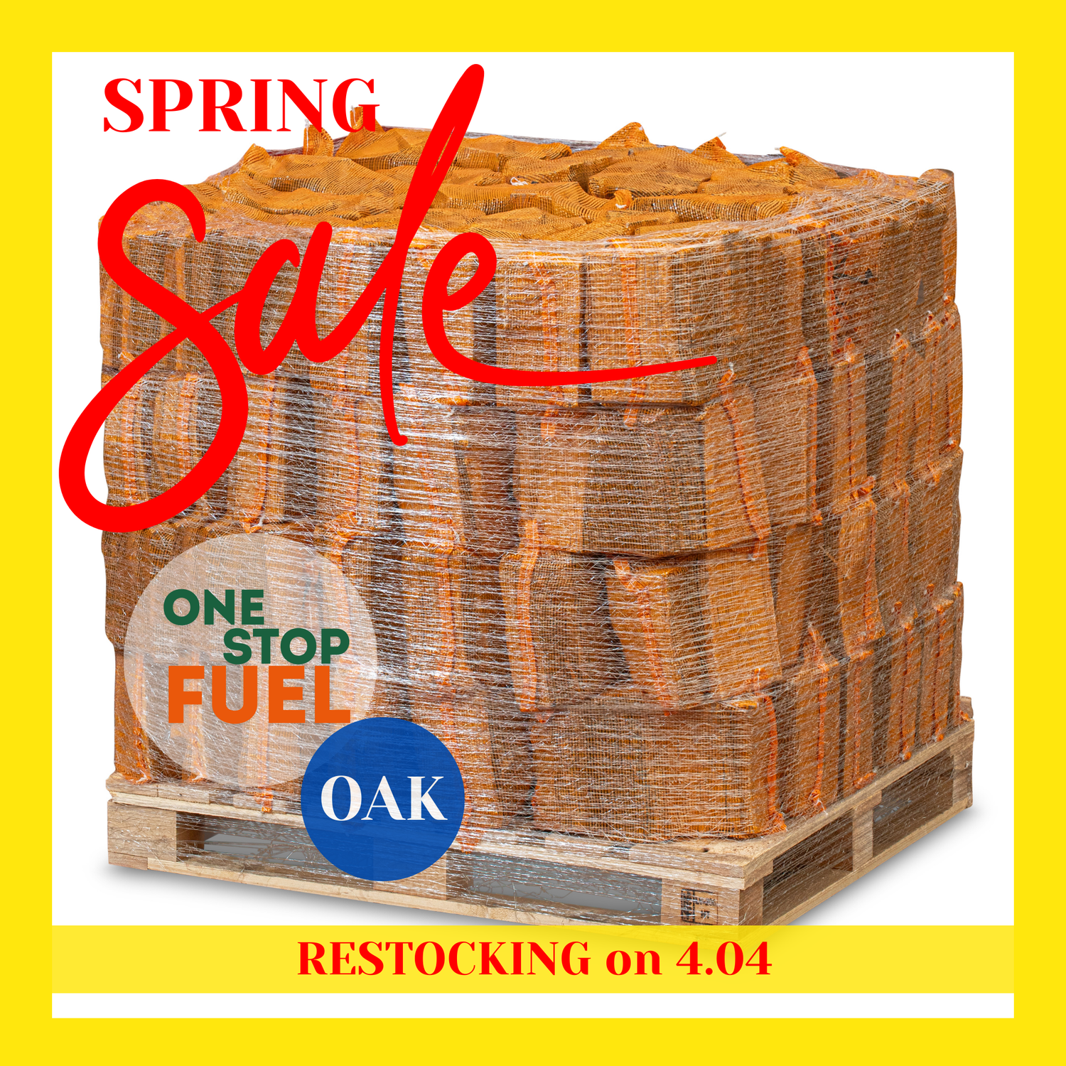 Premium OAK Firewood Bags 560kg (56 x 25L/10kg Bags)