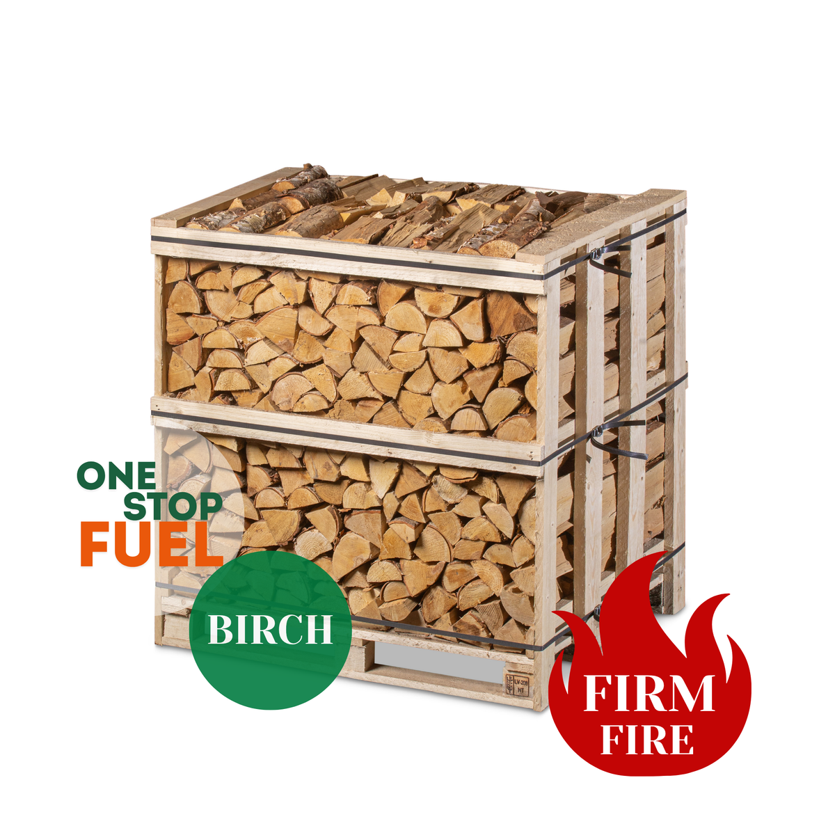 Premium BIRCH Firewood 1.2M (3-rows) - 460kg crate
