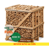 Hardwood Pizza logs Firewood 1.5m³ - 450kg Kiln Dried (4 Row) Crate