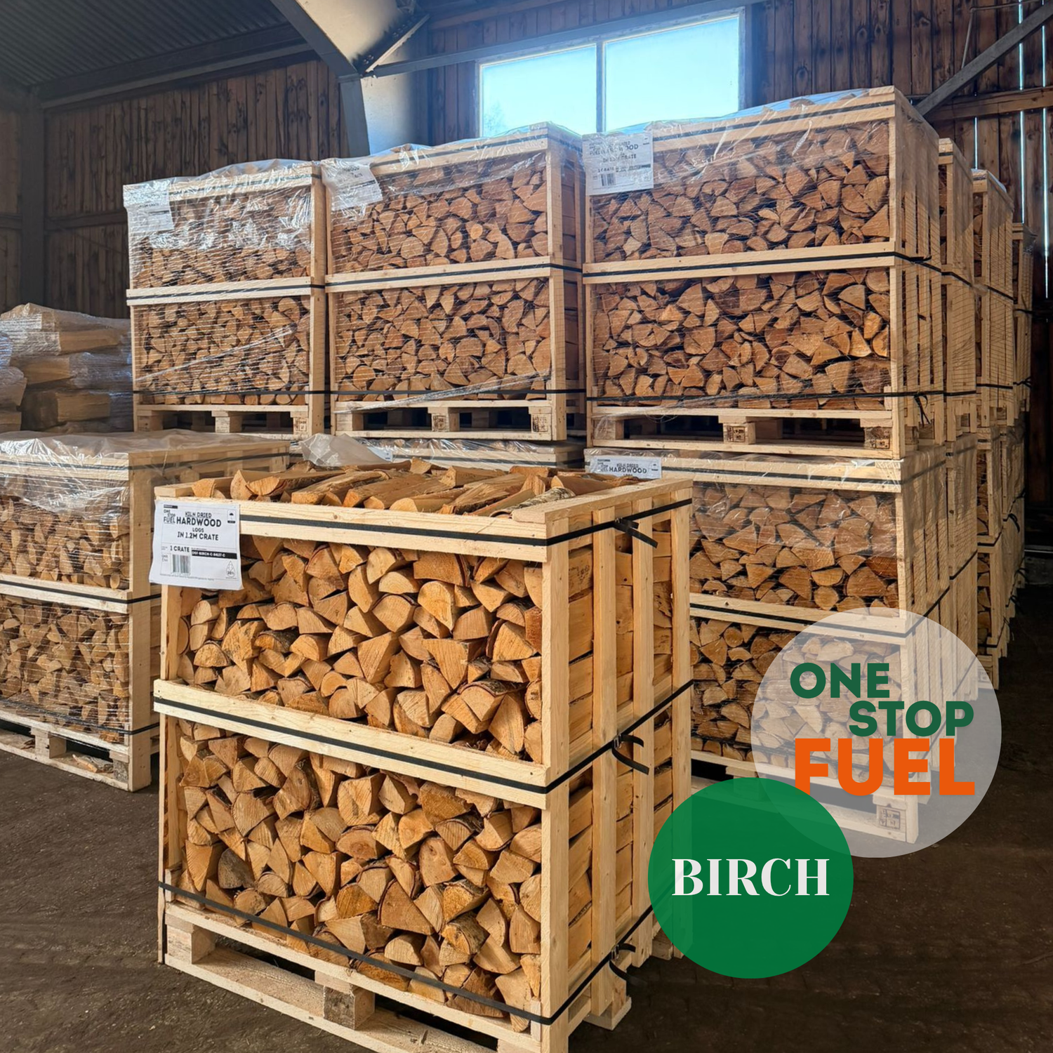 Premium BIRCH Firewood 1.2M (3-rows) - 460kg crate