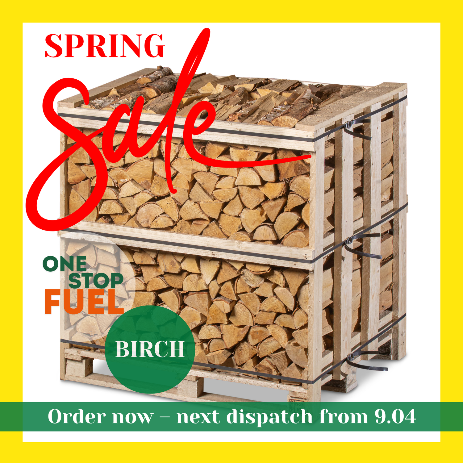 Premium BIRCH Firewood 1.2M (3-rows) - 460kg crate