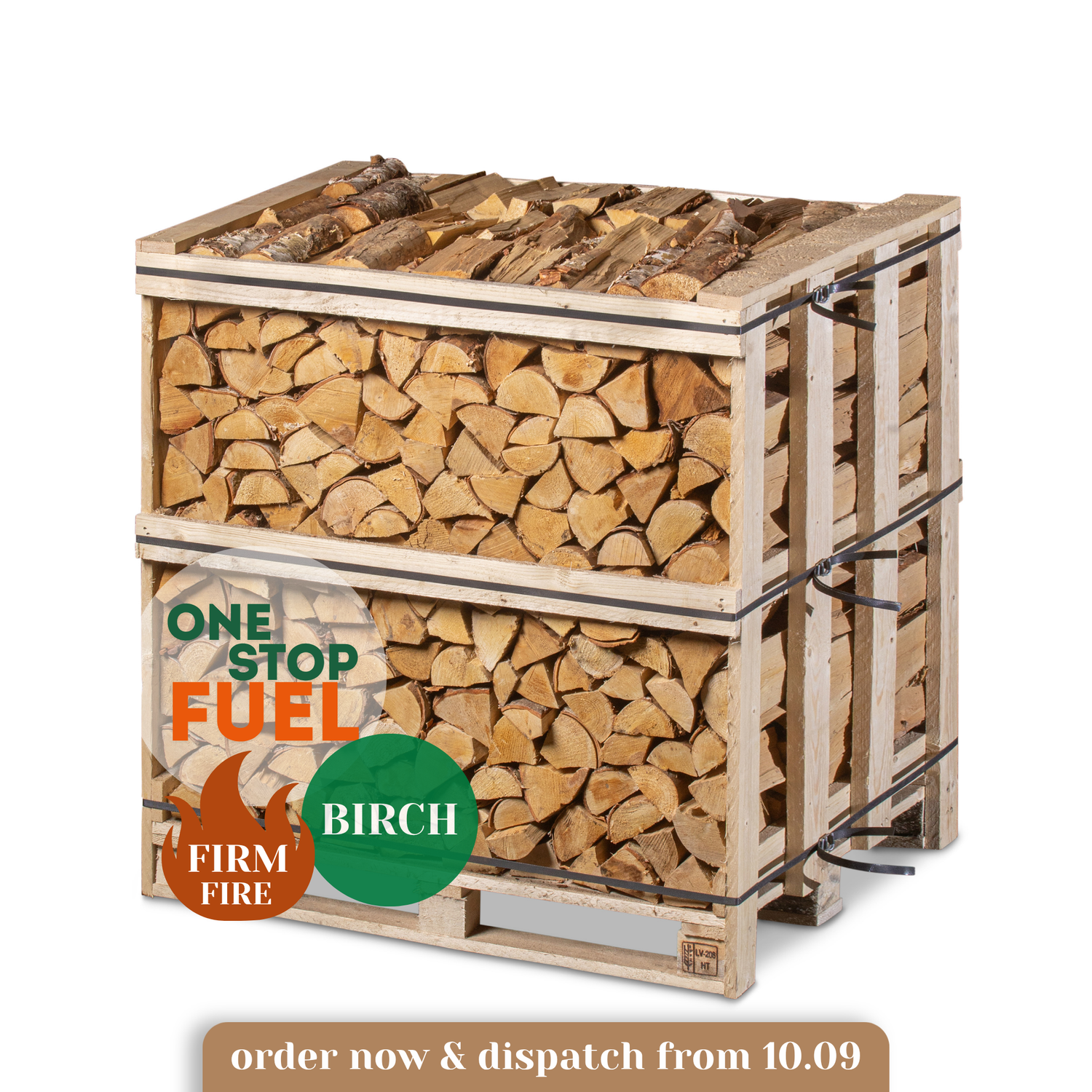 Premium BIRCH Firewood 1.2M (3-rows) - 460kg crate
