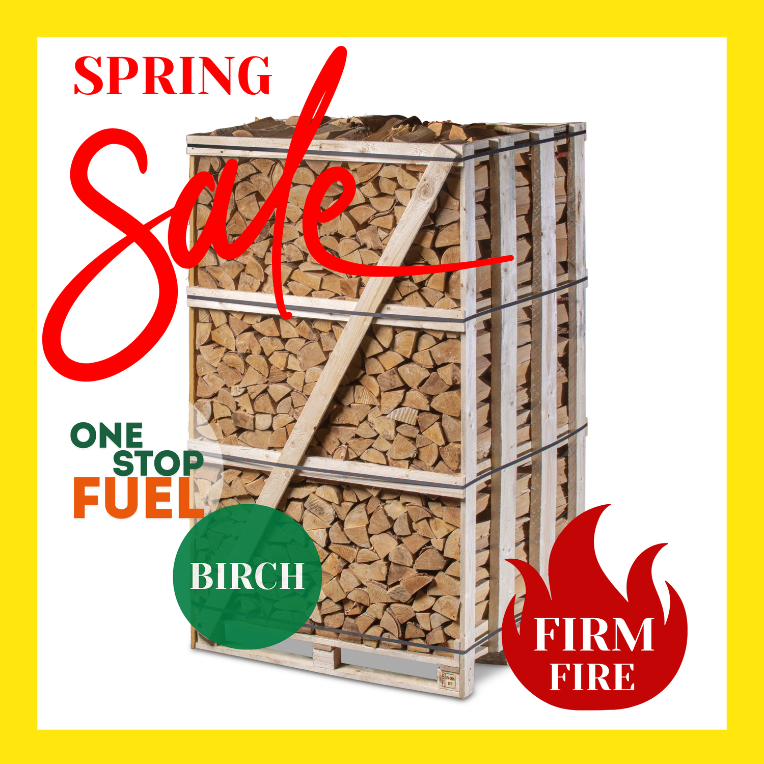 Premium BIRCH Firewood 2M (3-rows) - 880kg crate