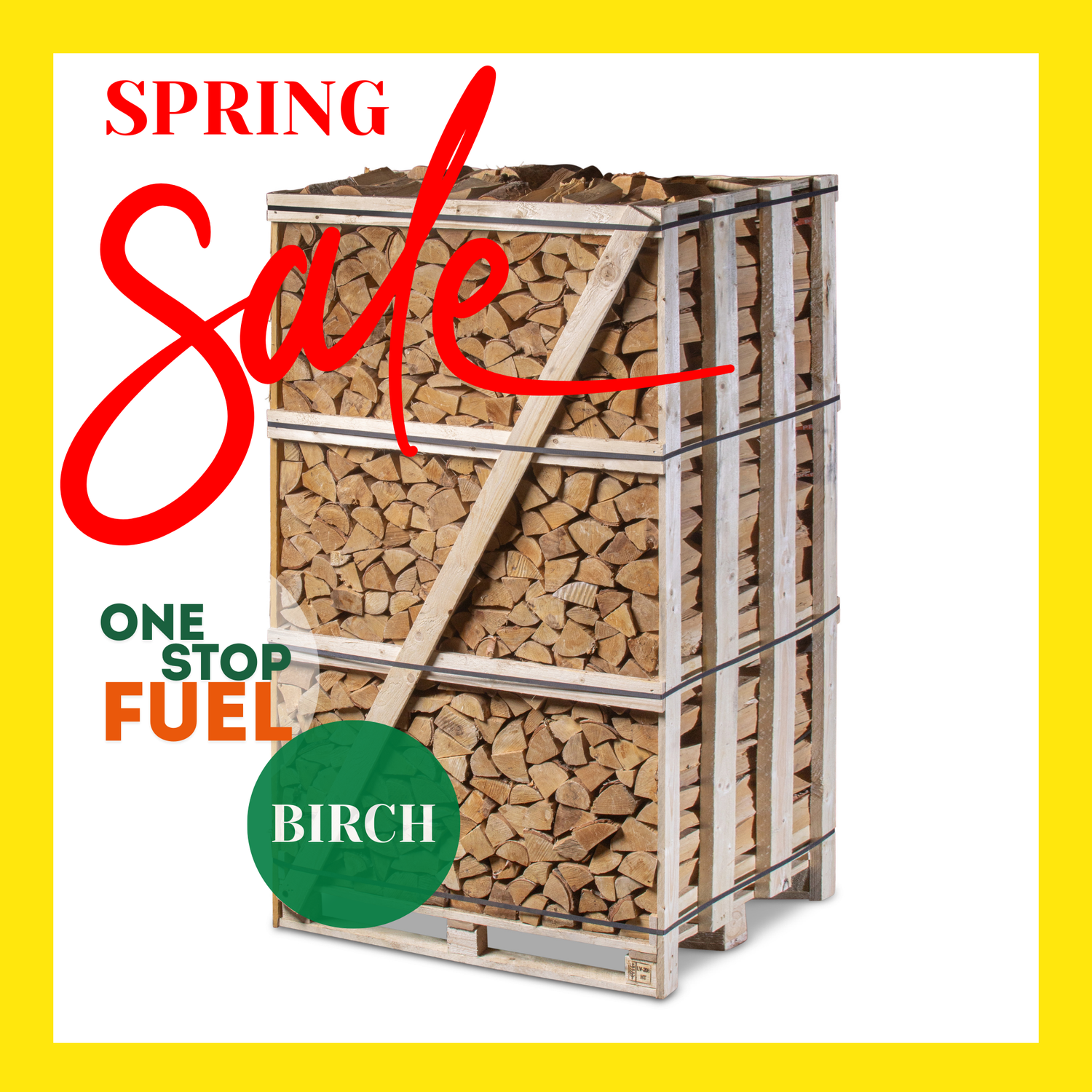 Premium BIRCH Firewood 2M (3-rows) - 880kg crate