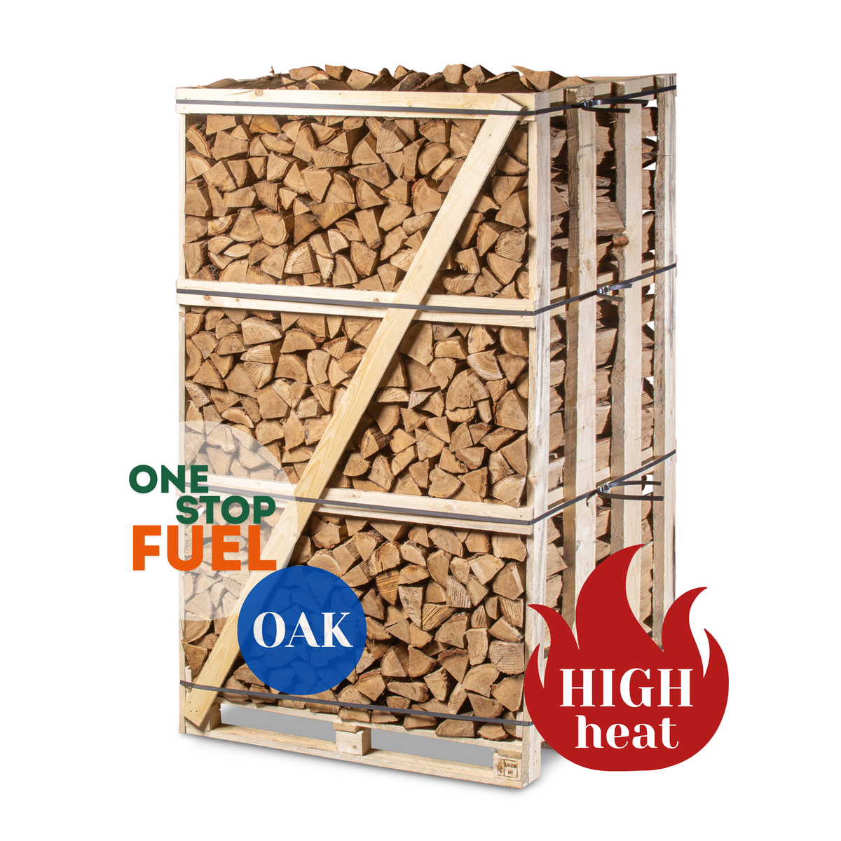 Premium OAK Firewood 2M (3-rows) - 920kg crate